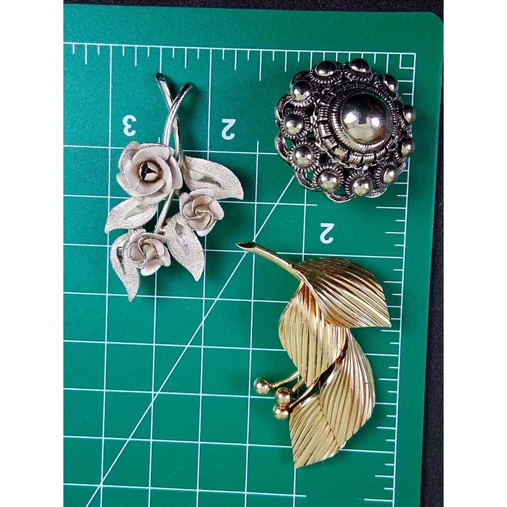 Lot Of 17 Vintage & Modern Brooches Filigree Enamel Bird Silver Gold Tone Floral - Picture 13 of 16
